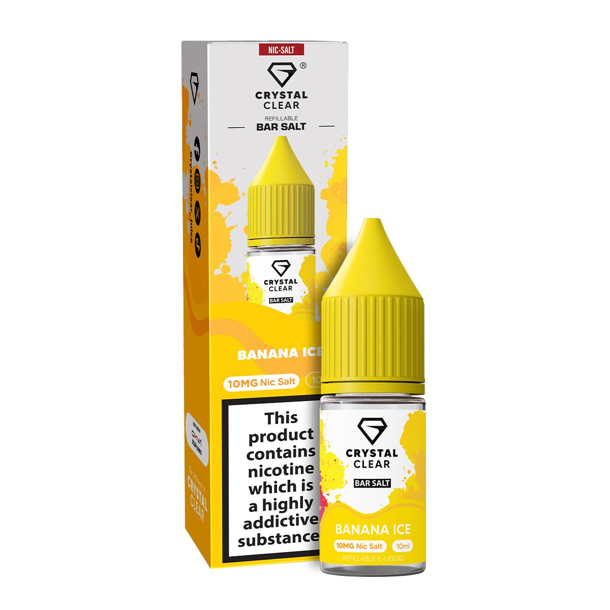 Banana Ice 10ml Nic Salt E - liquid By Crystal Clear - Prime Vapes UK