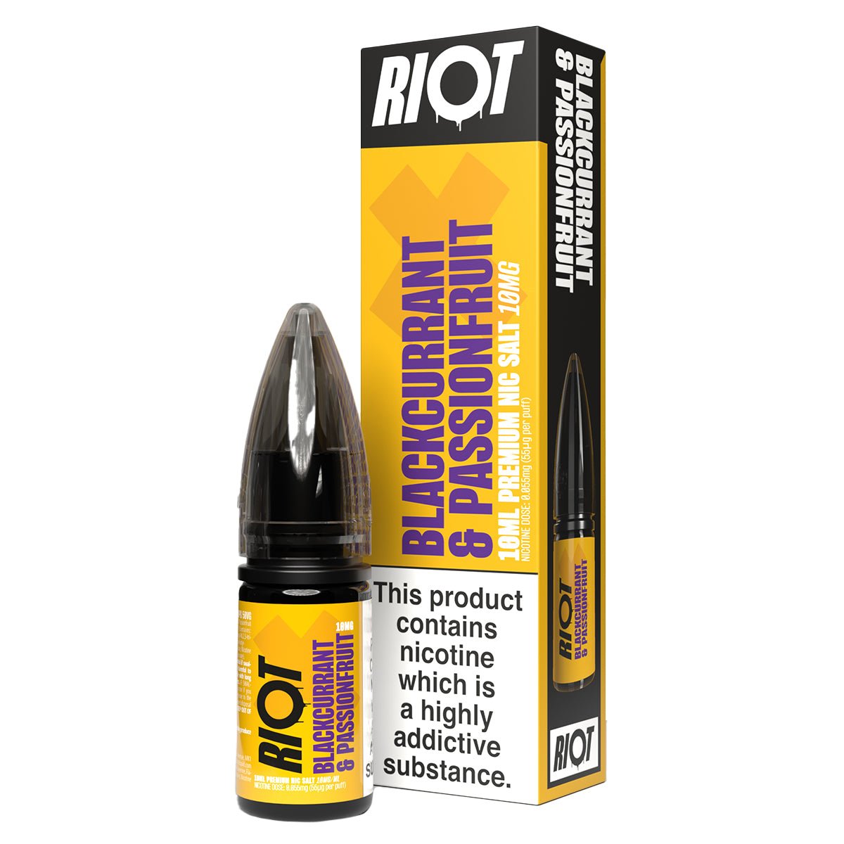 Blackcurrant & Passionfruit Riot X 10ml Nic Salt By Riot Squad - Prime Vapes UK