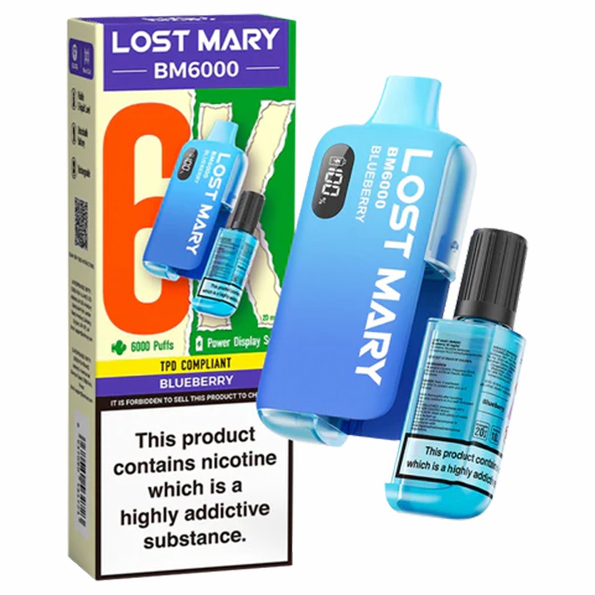 Blueberry Disposable Vape by Lost Mary BM6000 - Prime Vapes UK