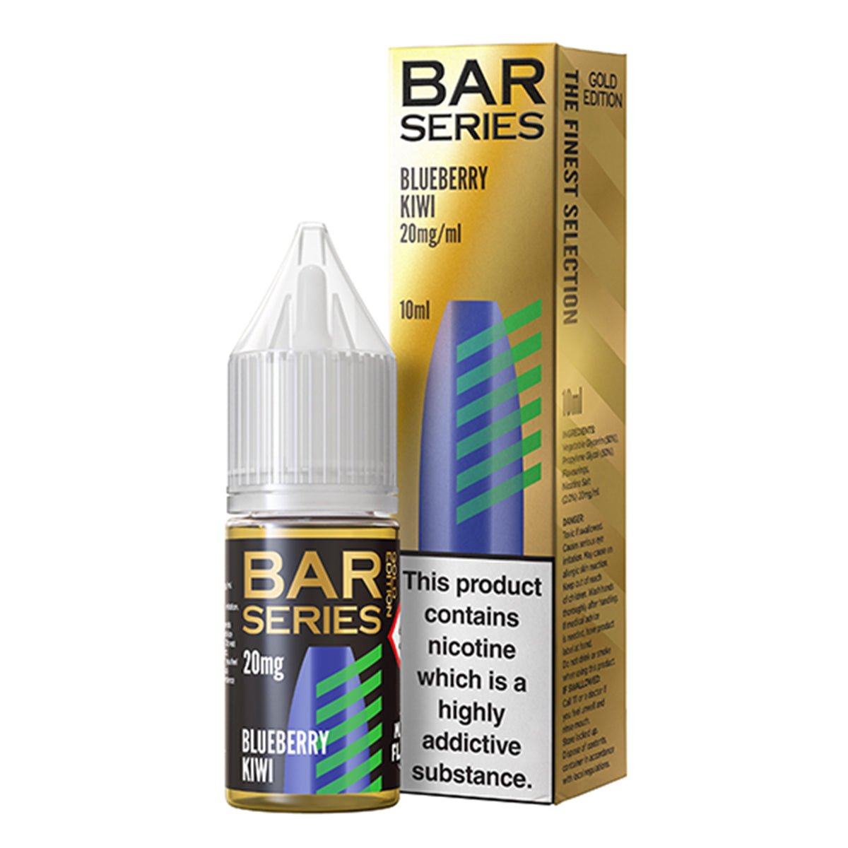 Blueberry Kiwi 10ml Nic Salt By Bar Series Gold - Prime Vapes UK