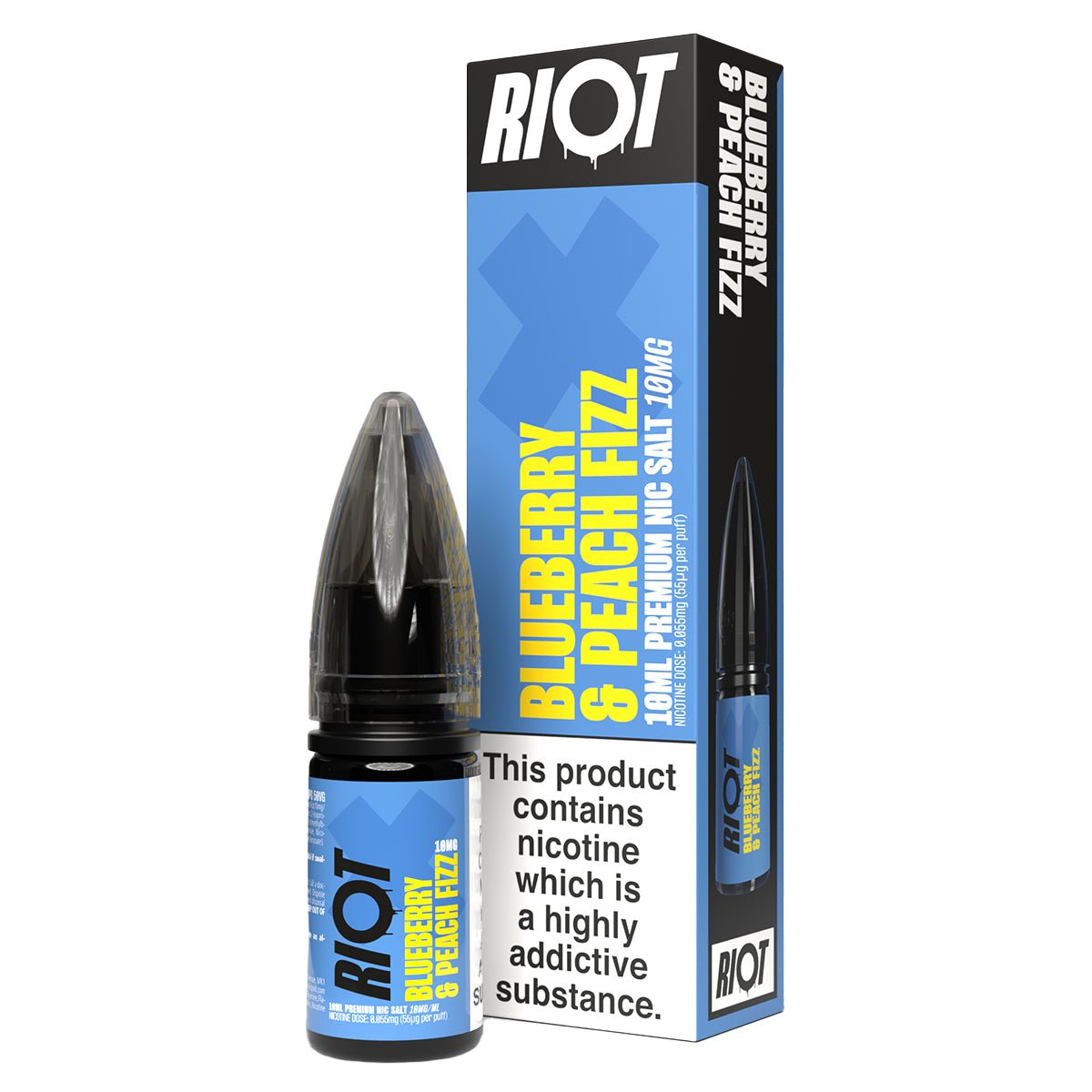 Blueberry & Peach Fizz Riot X 10ml Nic Salt By Riot Squad - Prime Vapes UK