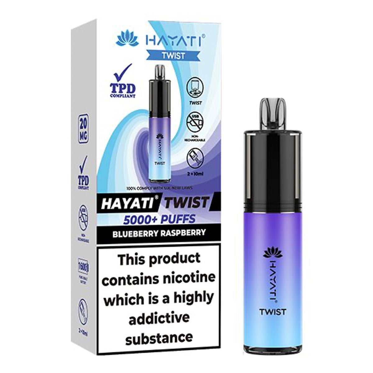 Blueberry Raspberry Disposable Vape By Hayati Twist 5000 - Prime Vapes UK