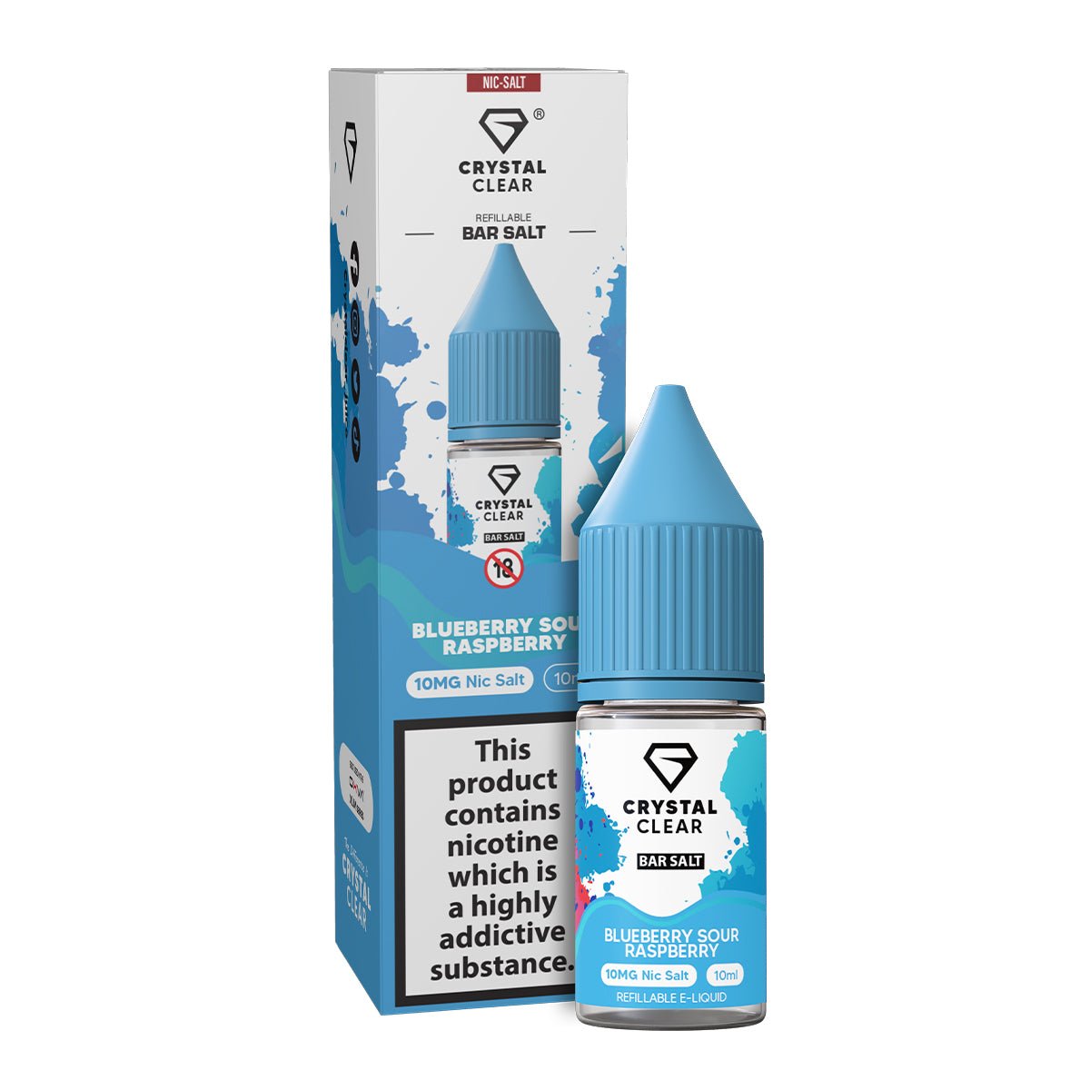 Blueberry Sour Raspberry 10ml Nic Salt E - liquid By Crystal Clear - Prime Vapes UK