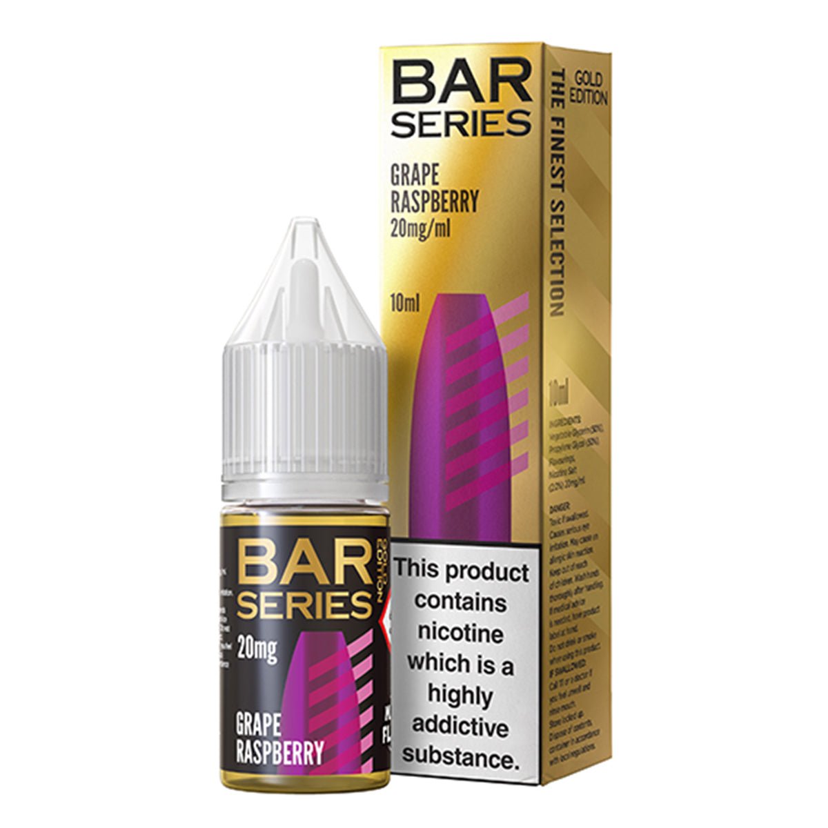 Grape Raspberry 10ml Nic Salt By Bar Series Gold - Prime Vapes UK