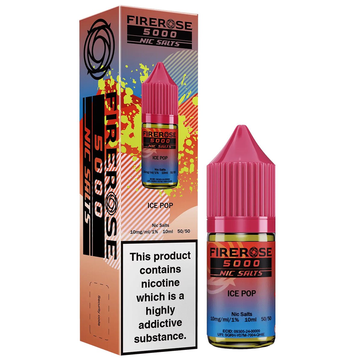 Ice Pop 10ml Nic Salt E - liquid By Elux Firerose 5000 - Prime Vapes UK