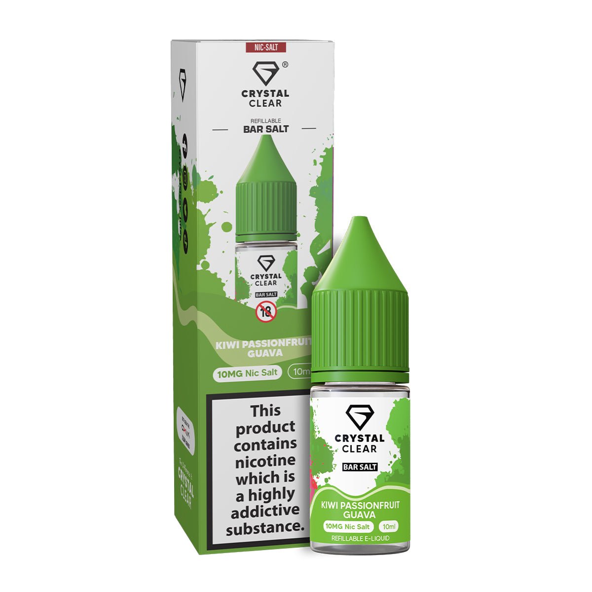 Kiwi Passionfruit Guava 10ml Nic Salt E - liquid By Crystal Clear - Prime Vapes UK