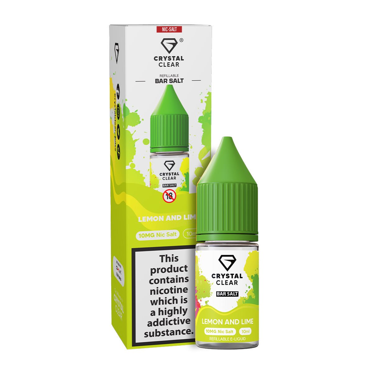 Lemon Lime 10ml Nic Salt E - liquid By Crystal Clear - Prime Vapes UK