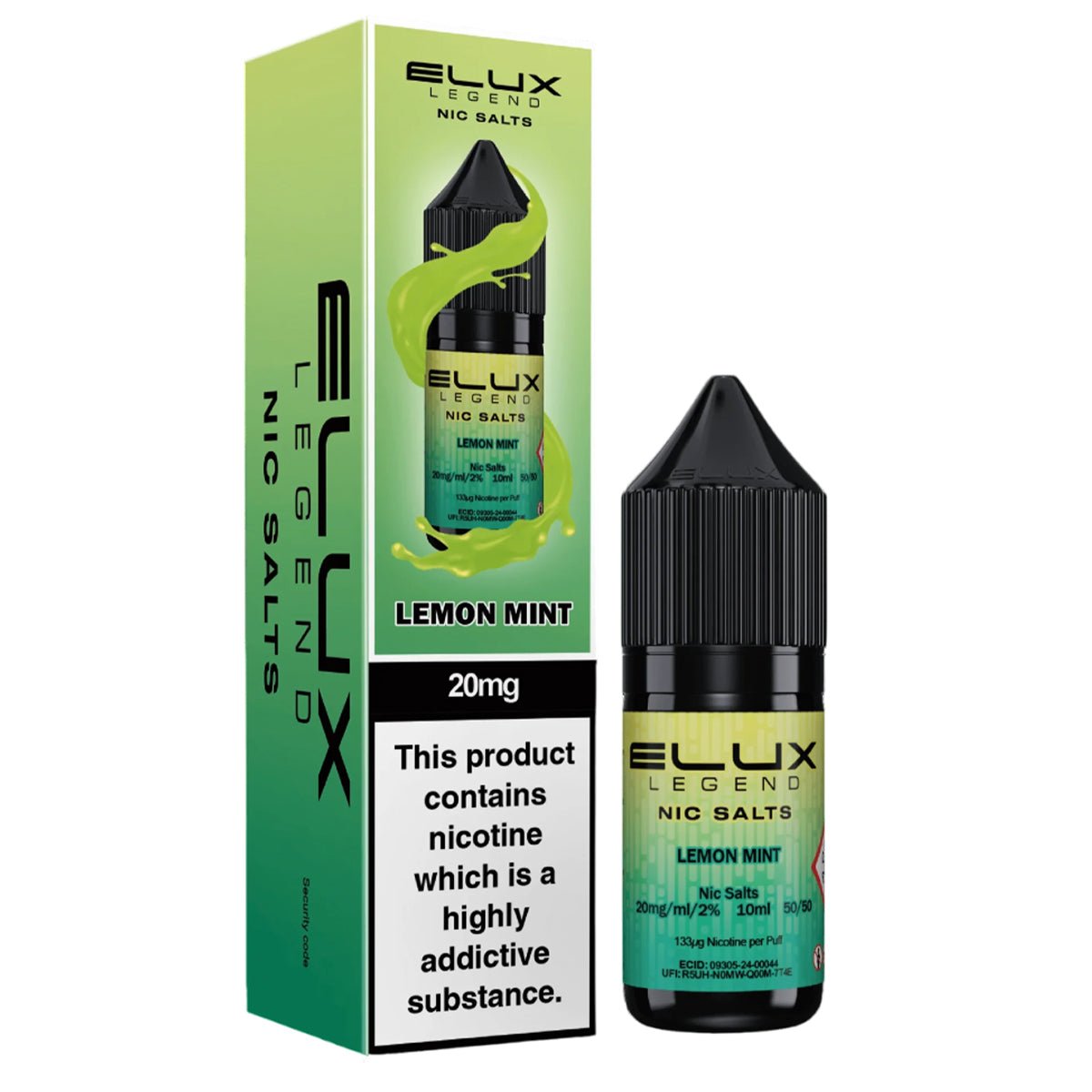 Lemon Mint 10ml Nic Salt E - liquid By Elux Legend - Prime Vapes UK