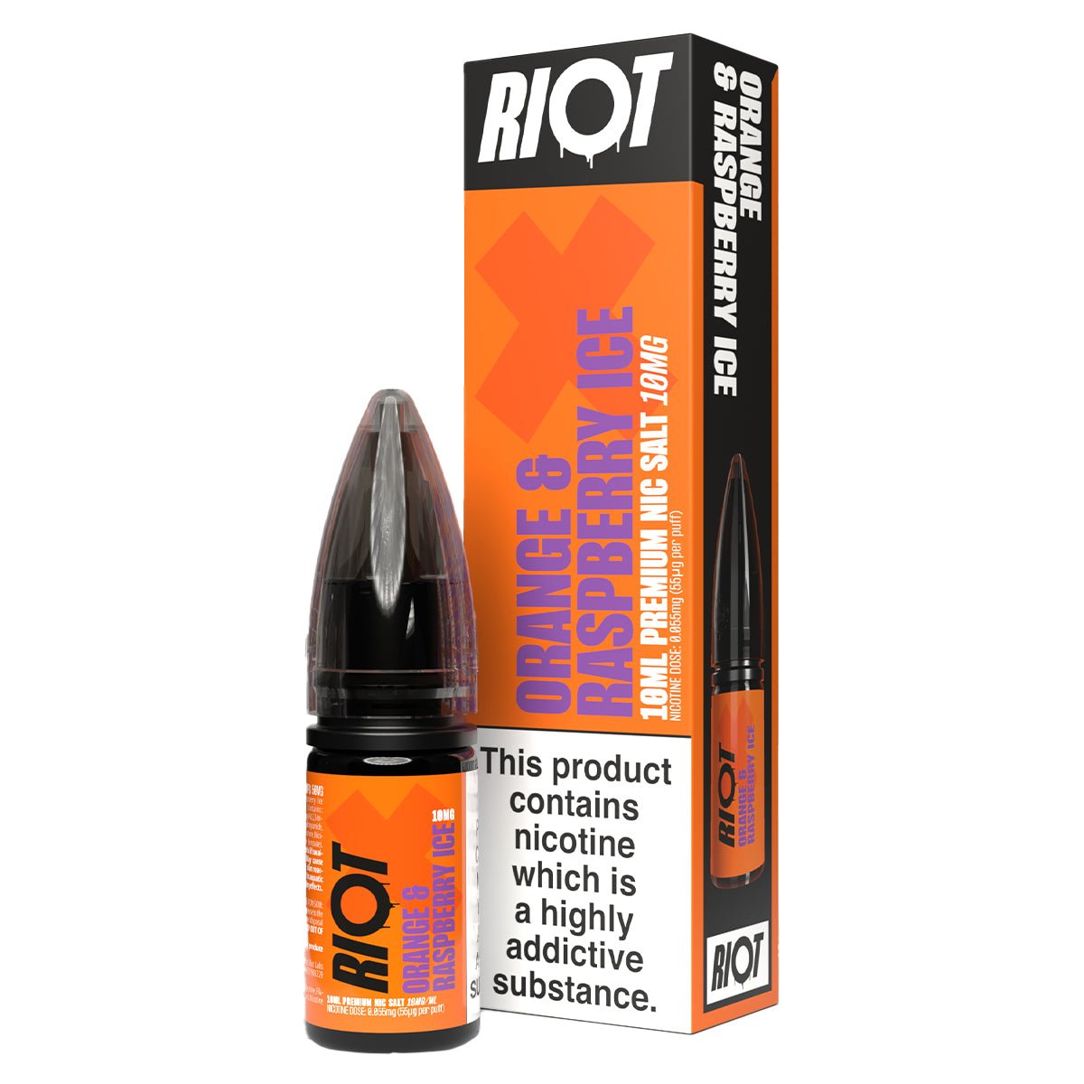 Orange & Raspberry Ice Riot X 10ml Nic Salt By Riot Squad - Prime Vapes UK