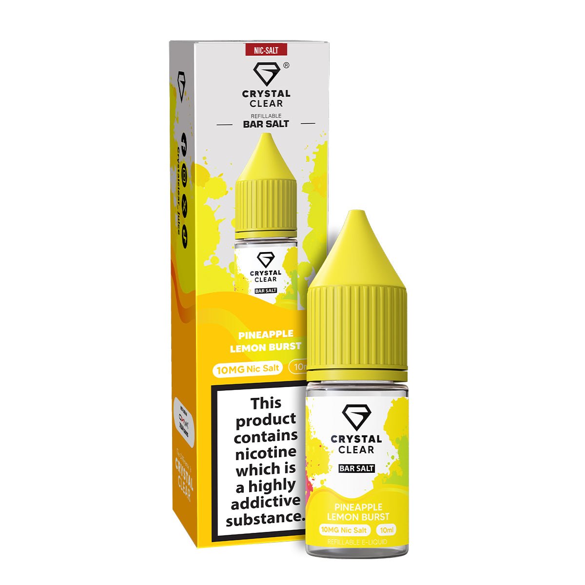 Pineapple Lemon Burst 10ml Nic Salt E - liquid By Crystal Clear - Prime Vapes UK