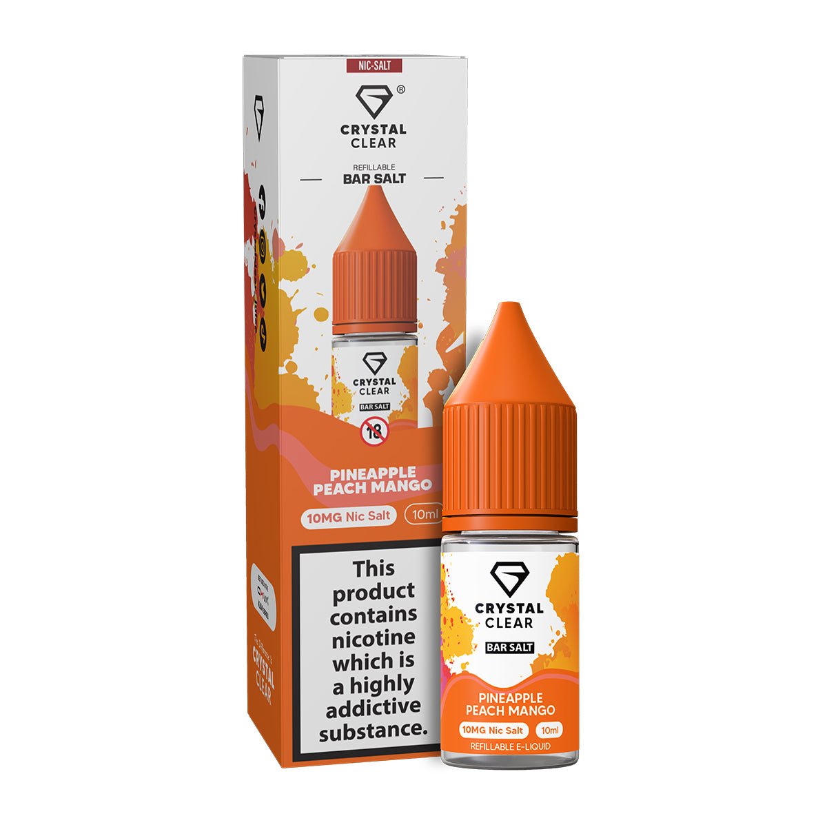 Pineapple Peach Mango 10ml Nic Salt E - liquid By Crystal Clear - Prime Vapes UK