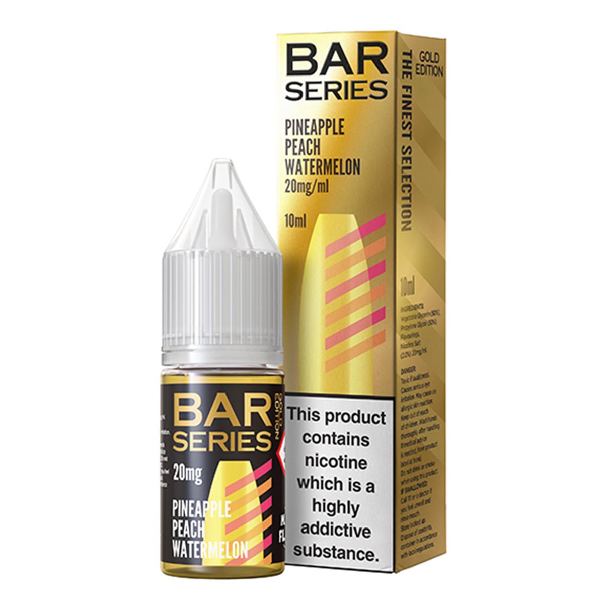 Pineapple Peach Watermelon 10ml Nic Salt By Bar Series Gold - Prime Vapes UK