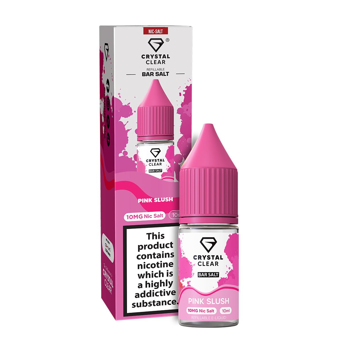 Pink Slush 10ml Nic Salt E - liquid By Crystal Clear - Prime Vapes UK