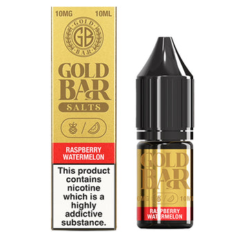 Raspberry Watermelon 10ml Nic Salt E-liquid By Gold Bar Salts - Prime Vapes UK