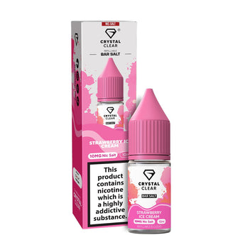 Strawberry Ice - Cream 10ml Nic Salt E - liquid By Crystal Clear - Prime Vapes UK