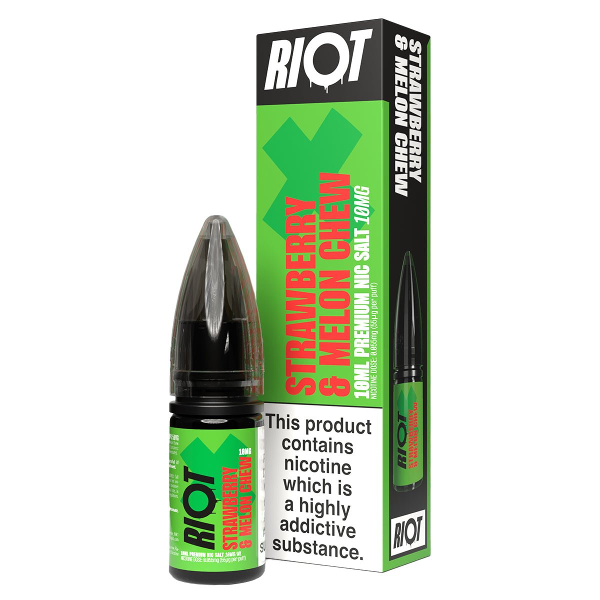 Strawberry & Melon Chew Riot X 10ml Nic Salt By Riot Squad - Prime Vapes UK