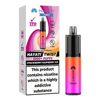 Strawberry Raspberry Ice Disposable Vape By Hayati Twist 5000 - Prime Vapes UK