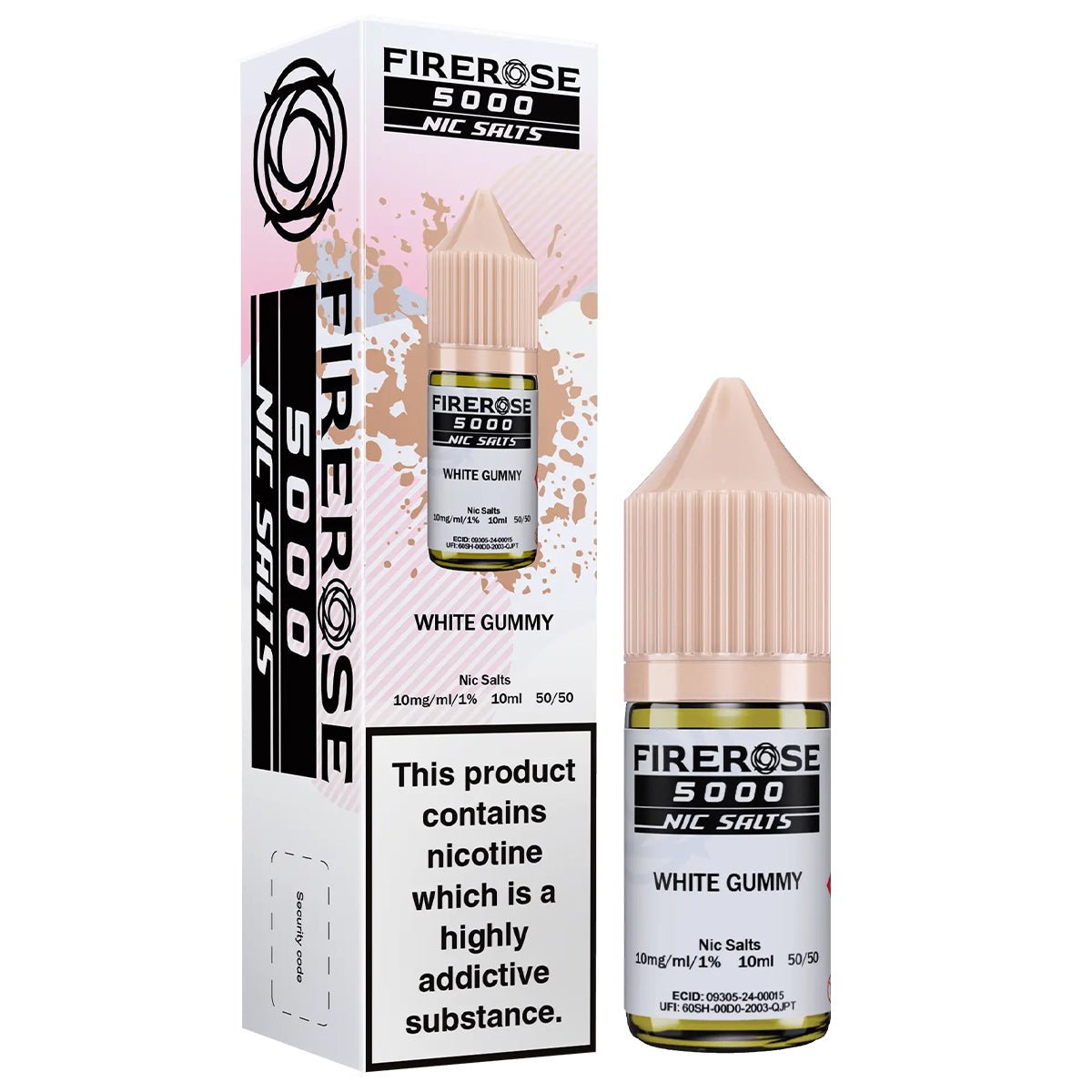 White Gummy 10ml Nic Salt E - liquid By Elux Firerose 5000 - Prime Vapes UK